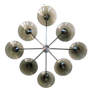21st Century Otto Satin Nickel Smoky Bubbles Murano Glass Flush Mount by Fabio LTD For Sale