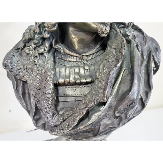 French 19th C Silver Plated Bronze Bust of Rembrandt by Carrier-Belleuse For Sale - Image 14 of 16