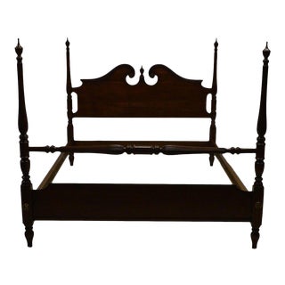 Ethan Allen Queen Size Solid Cherry Poster Bed For Sale