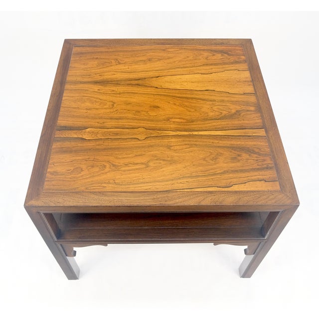 1970s Baker Rosewood Ebonized Mahogany 22" Square Side Lamp Occasional Table MINT! For Sale - Image 5 of 10