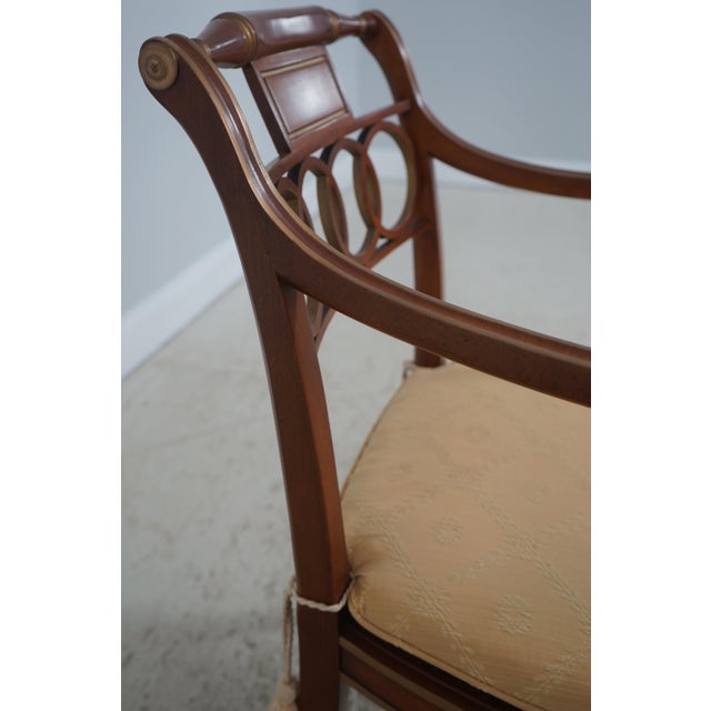 Pair Baker Regency Historic Charleston Open Armchairs For Sale - Image 12 of 18