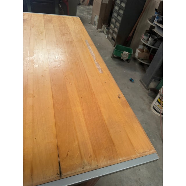 Industrial 1960s Vintage Solid Oak Mayline Drafting Table With Topper For Sale - Image 3 of 14