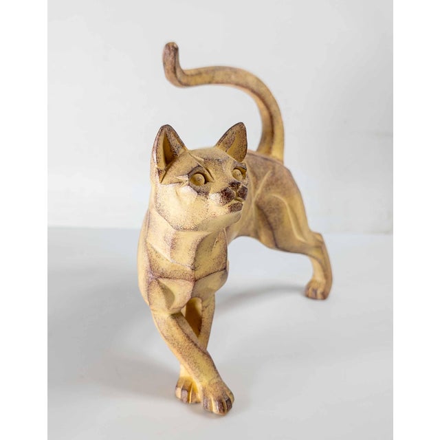 21st Century Modern Cubist Cat Figure Sculpture by Border Fine Arts For Sale - Image 4 of 11
