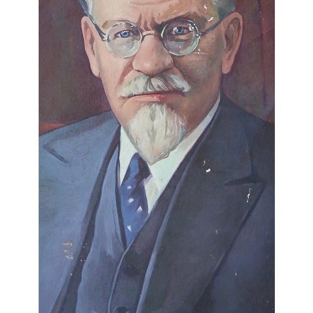 Mikhail Kalinin Portrait Painting, Socialist Realism Art, 1970s For Sale - Image 4 of 6