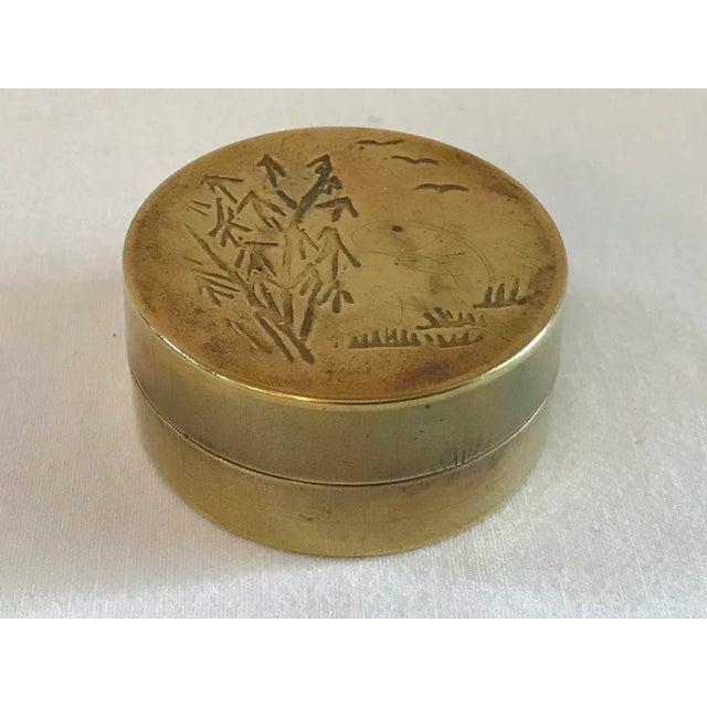 Brass Vintage Asian Brass Trinket Box For Sale - Image 8 of 8