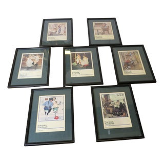 Norman Rockwell, Saturday Evening Post Magazine Images, 1950, Prints, Framed, Set of 7 For Sale