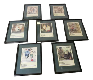Norman Rockwell, Saturday Evening Post Magazine Images, 1950, Prints, Framed, Set of 7
