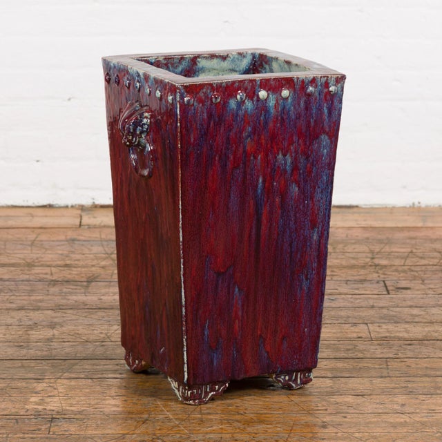 Vintage Chinese Multi-Color Ceramic Garden Planter with Mythical Creatures For Sale - Image 10 of 13