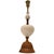 Mid 20th Century Vintage White Opaline and Wood Table Lamp For Sale - Image 5 of 8