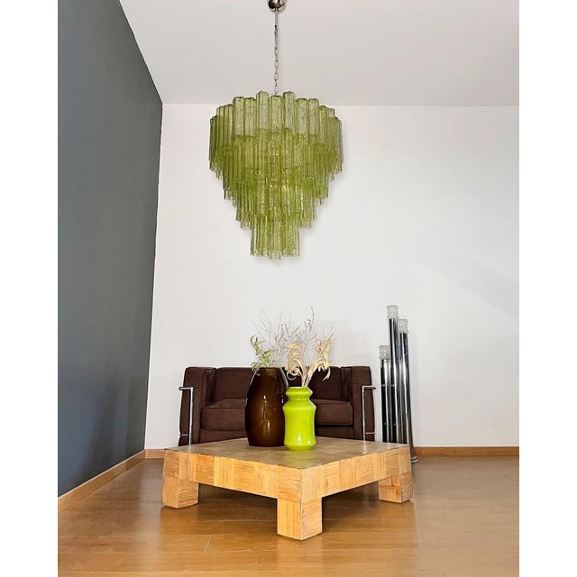 Large Vintage Green Murano Glass Tiered Chandelier, 1990s For Sale - Image 10 of 18
