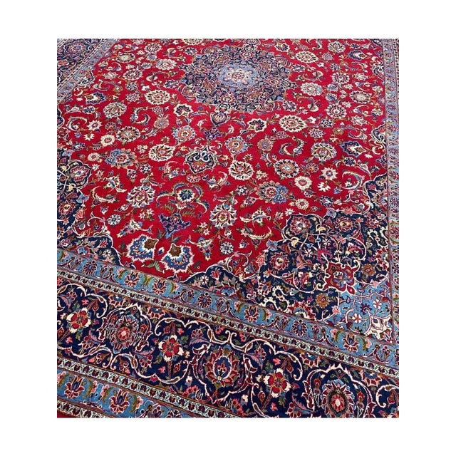 Red 10x13 1960sPersian Kashan Area Rug - 100688 For Sale - Image 8 of 13