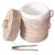 Boho Chic Artifacts Rattan Ice Bucket with Tongs in White Wash 9" - 2 Pieces For Sale - Image 3 of 7