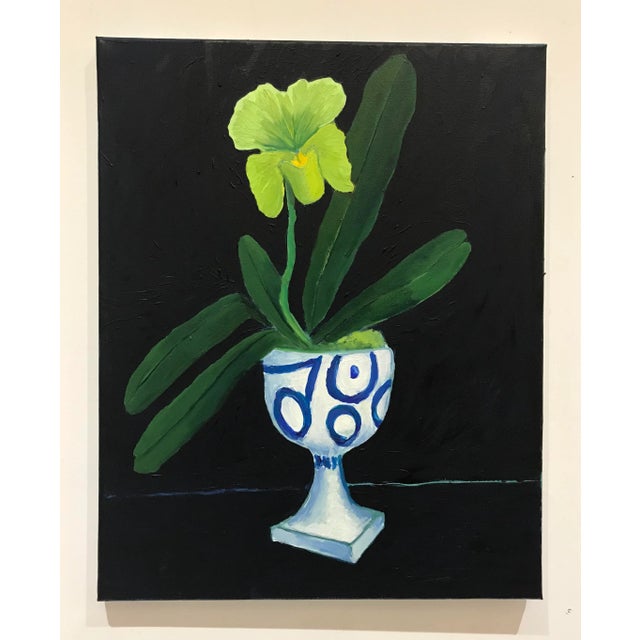 Fresh and Modern Still Life With Orchid Painting For Sale - Image 11 of 11