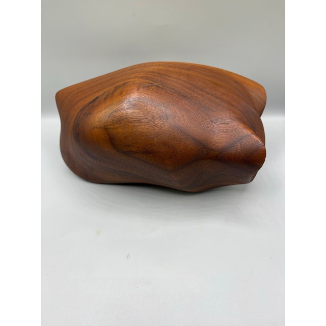 Brown Mid 20th Century Biomorphic Wood Handheld Sculpture With Rattle After James Prestini For Sale - Image 8 of 9
