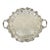 Mid 20th Century Victorian Ornate Silver Plated Twin Handle Scalloped Bar Serving Platter Tray For Sale