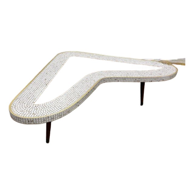 Mid Century Tile Inset Cocktail Table For Sale