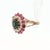 Blue 1980s 14k Yellow Gold Sapphire, Diamond and Ruby Ring, Size 7 For Sale - Image 8 of 8