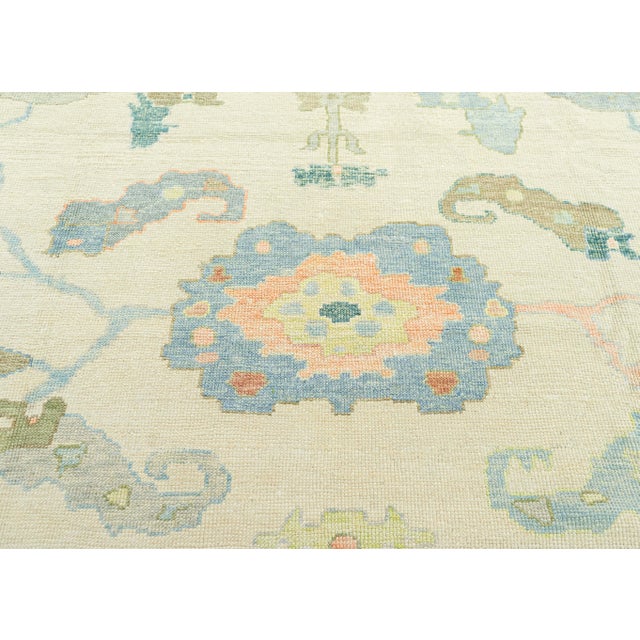 Contemporary Turkish Oushak Rug 9'10" x 10'6" For Sale - Image 3 of 4