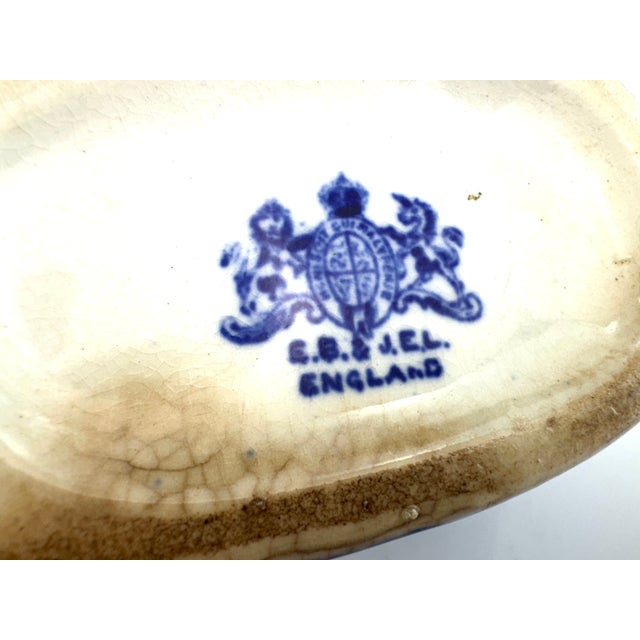 Antique Early 20th Century English Blue & White Gravy Boat by Enoch Burn & John Edwin Leach For Sale - Image 10 of 10