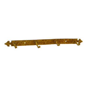 Mid 20th Century European Distressed Four Hook Wall Rack