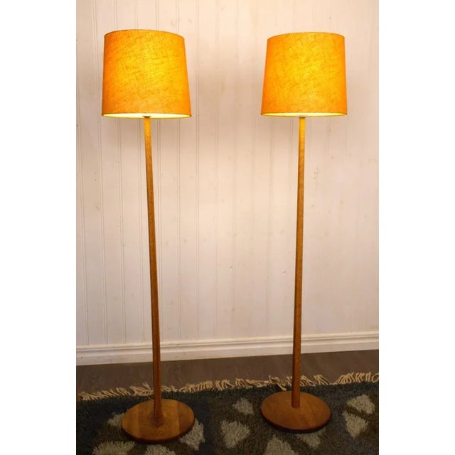 Swedish Oak Floor Lamps from Aneta, 1960s, Set of 2 For Sale - Image 3 of 10