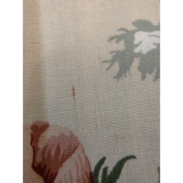 Vintage Baker Furniture 3-Seat Linen Floral Roll Arm Sofa With Skirt For Sale In Greenville, SC - Image 6 of 10