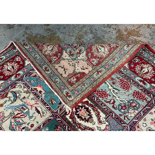 8 Ft × 11 Ft Bakhtiari Style Garden Panel Area Rug, Vintage For Sale - Image 12 of 12