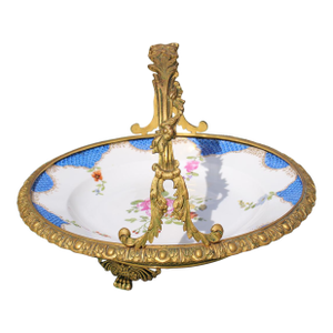 19th Century Meissen Centerpiece in a Gilt Bronze Basket