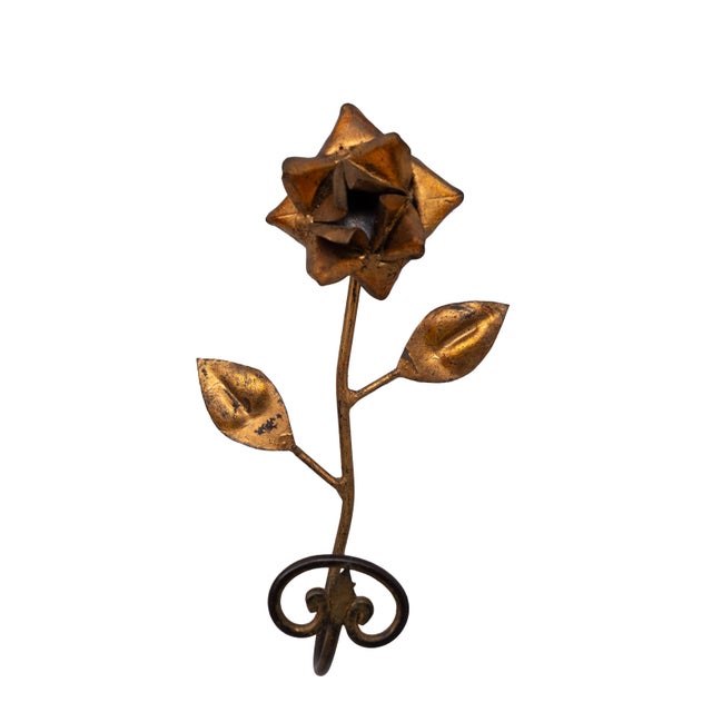 Gold Gilded Metal Wall Coat Racks, France, 1950s, Set of 2 For Sale - Image 8 of 13