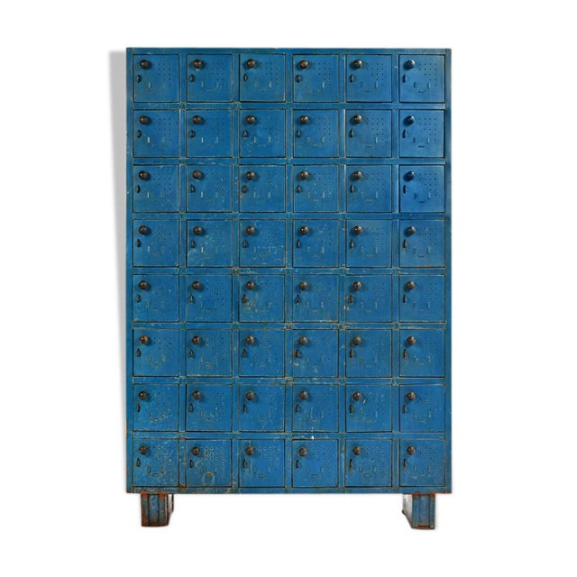 Blue Metal Workshop Dresser, 1940s For Sale - Image 6 of 6