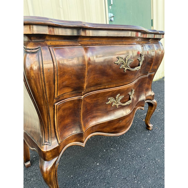 Brown John Widdicomb Two-Drawer French Bombe Chest of Drawers For Sale - Image 8 of 12