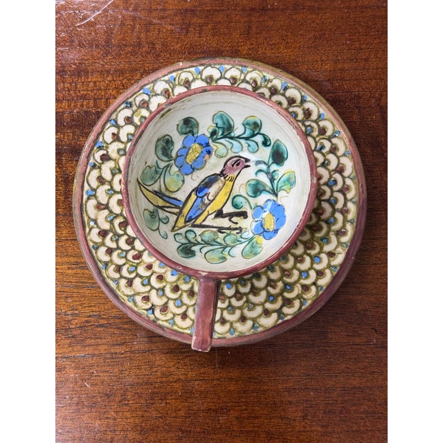 Late 20th Century Italian Hand Painted Teacup on Saucer For Sale - Image 5 of 12