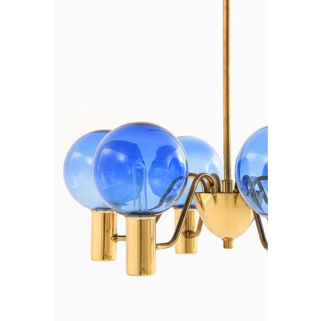 Ceiling Lamp with Blue Glass Globe from Hans-Agne Jakobsson, 1960s For Sale - Image 3 of 12