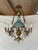 1890's French Large Blue & Brass Chandelier For Sale - Image 13 of 13