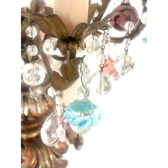 Vintage Murano Glass Floor Lamp in Wood and Metal, 1940s For Sale - Image 9 of 18