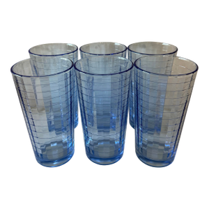 Set of 6 Vintage "Scotch Blue" Drinking Glasses by Pasabahce
