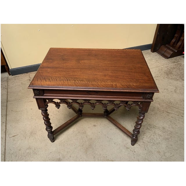 Antique Neo-Gothic Coffee Table, 1880 For Sale - Image 3 of 11