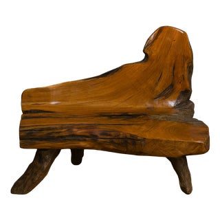 20th Century Bench in Olive Wood and Driftwood, Asia, 1920s For Sale