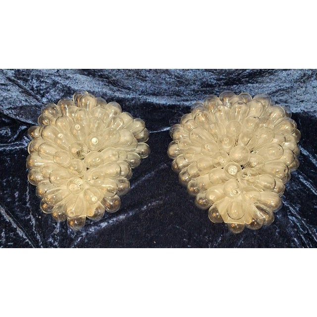 Vintage Wall Lamps with Metal Frame and Clear Glass Drops, 1980s, Set of 2 For Sale - Image 4 of 8