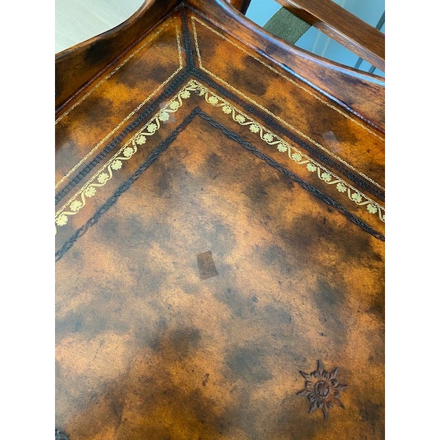 Maitland Smith Leather Top Tray Table Chairish