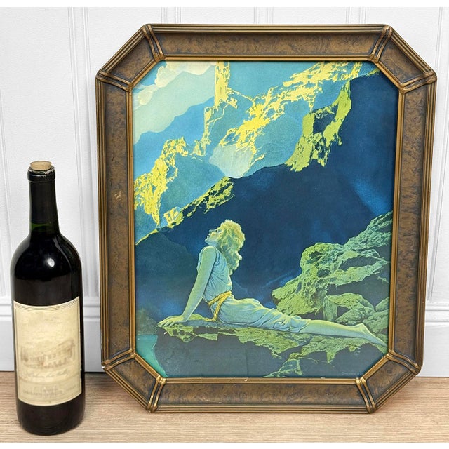 Art Deco Antique 1920s Art Deco Wild Geese by Maxfield Parrish Framed Lithograph – 15×18 For Sale - Image 3 of 13