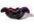 Beautiful and unusual, vintage Murano hand blown red, black, sapphire and teal aqua blue Italian art glass flower shaped...