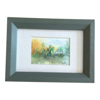 “In the Misty Morning” Framed Signed Original Watercolor Landscape by Nancy Smith For Sale