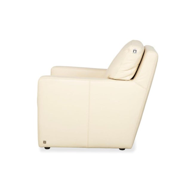 Cream Leather Armchair from Musterring For Sale - Image 14 of 15
