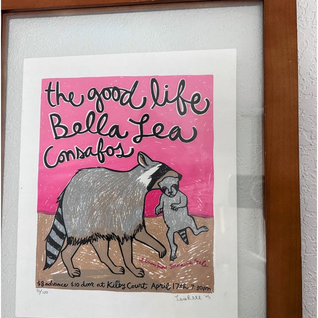 1990s 1990s Original Signed Lea Bell “The Good Life” Woodblock Print Poster Limited Ed. 96/100 For Sale - Image 5 of 12