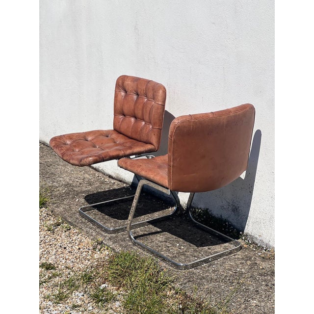Leather Chairs by Robert Haussman, 1960s, Set of 2 For Sale - Image 10 of 11