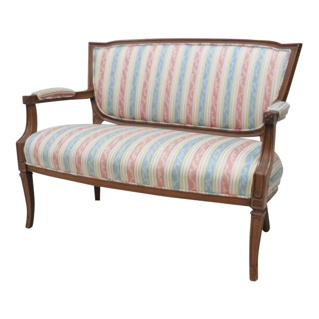 French Cherry Shieldback Loveseat For Sale