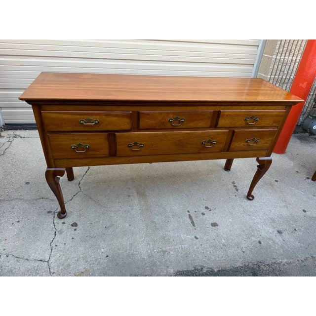 Leopold Stickley Georgian Style Solid Cherry Hutch Top Cabinet. For Sale - Image 10 of 11