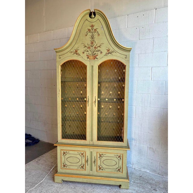 Rare John Widdicomb French Regency Style Bonnet Top Display Cabinet, Circa 1960s For Sale - Image 10 of 10