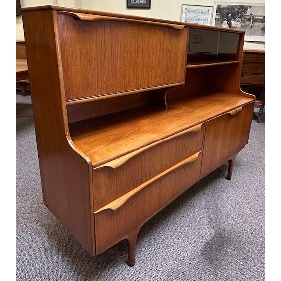 European Mid Century Modern Teak Mid-Board / Cocktail Credenza by S. Form, Uk c.1960 For Sale - Image 4 of 12